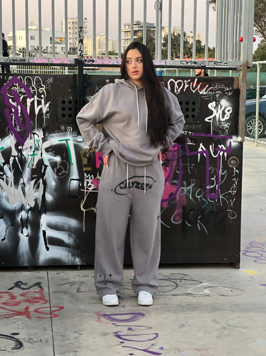 Oversized full Grey tracksuit